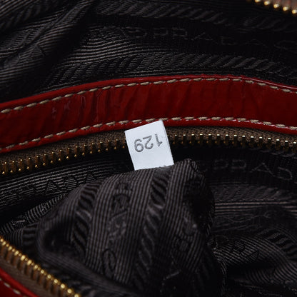 Prada Vernice Chevron Dome Satchel Rubino 8 of 9