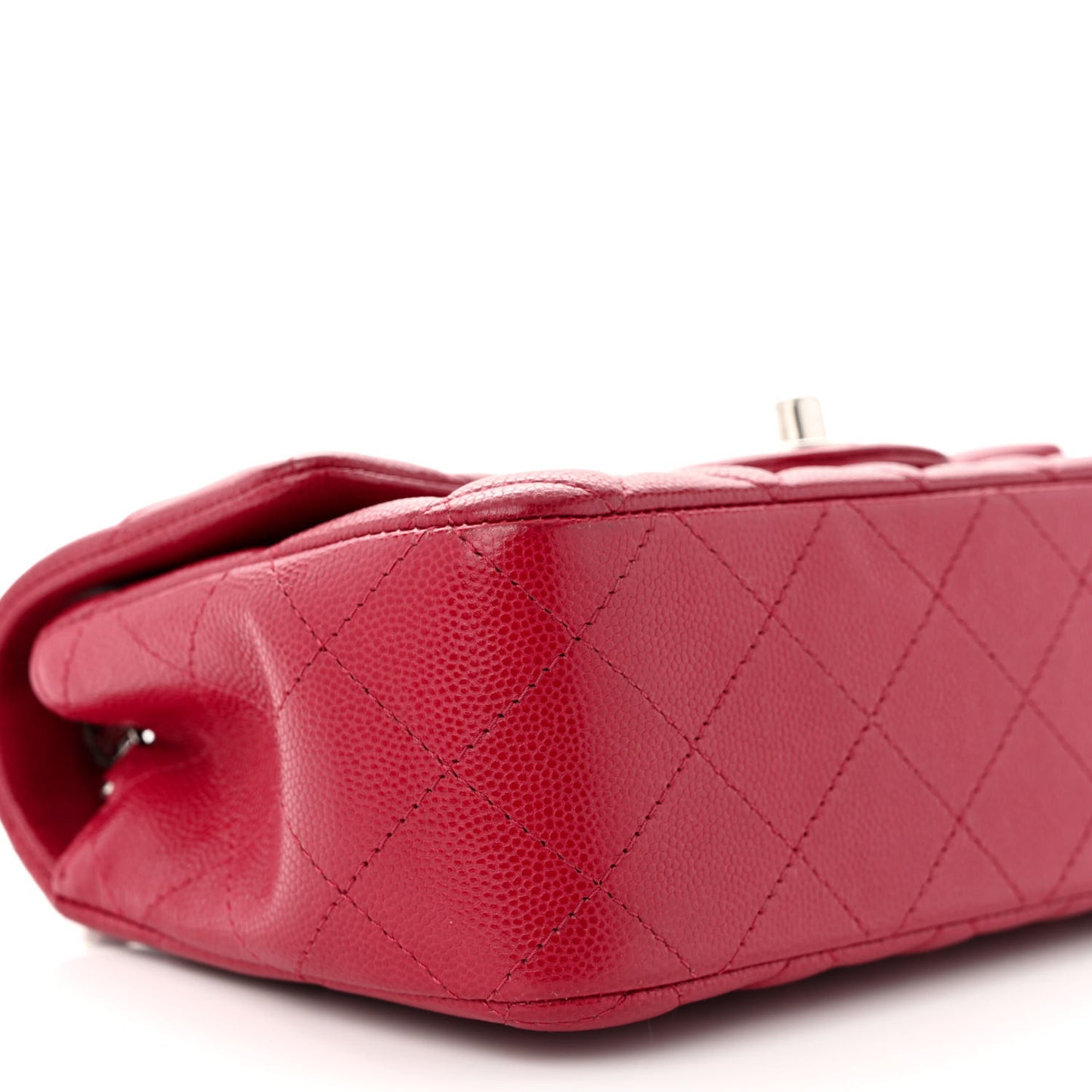 Caviar Quilted Mini Rectangular Flap Red