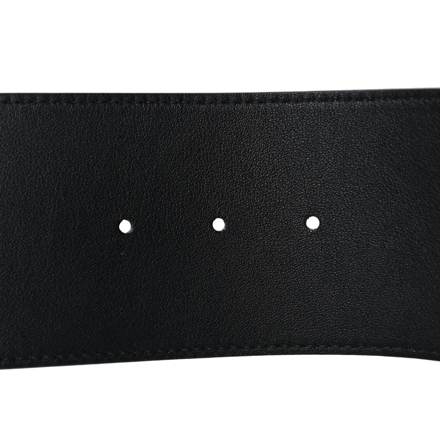 Moon Calfskin Pearl Double G 70mm Belt 95 38 Black Cream