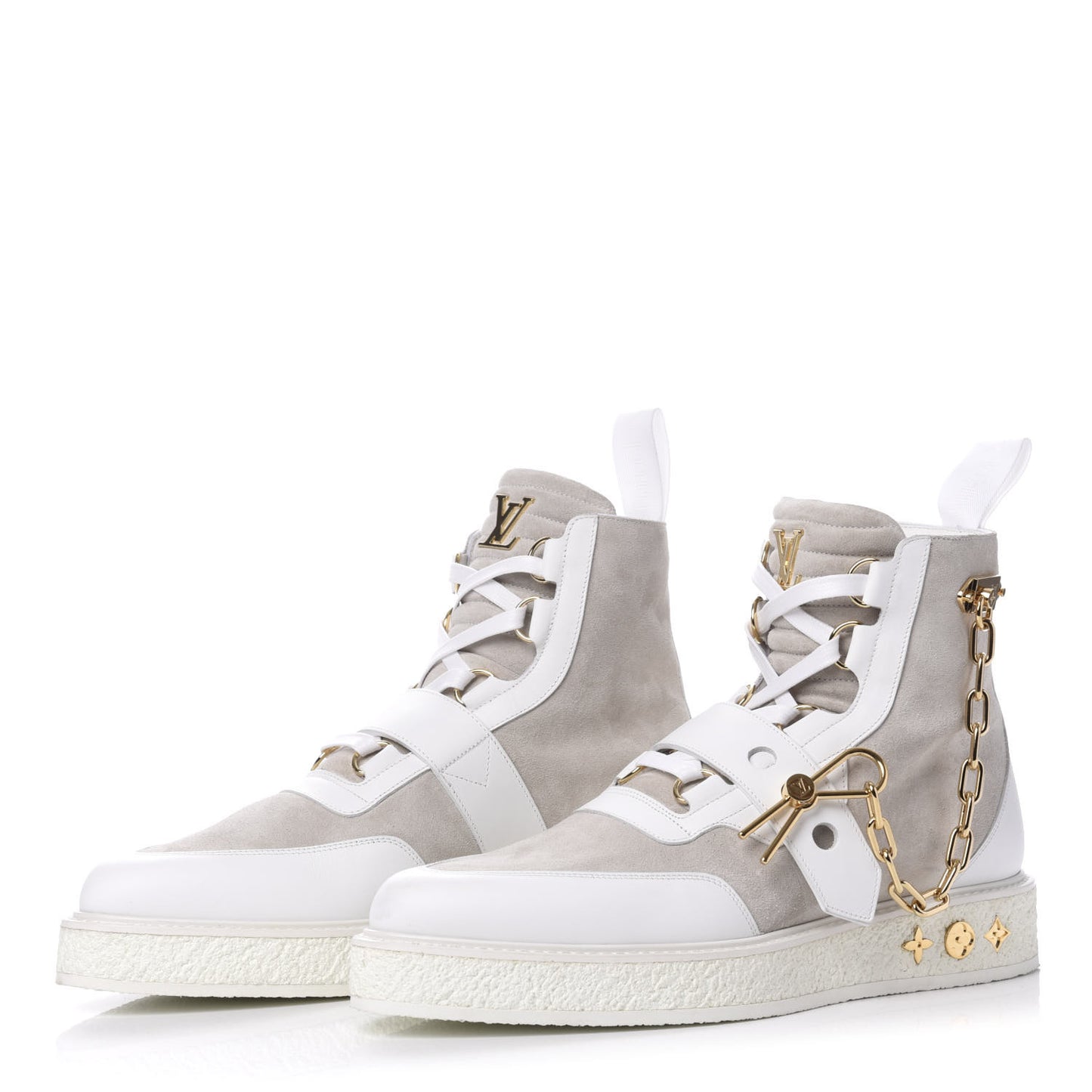 Calfskin Suede Mens Creeper Ankle Boots 7.5 White
