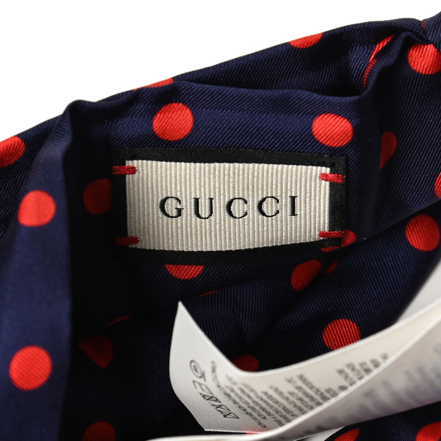 Gucci Silk Polka Dot Headband M Blue Red 4 of 4