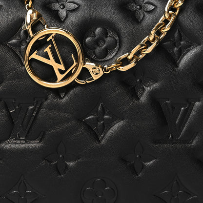 Louis Vuitton Lambskin Embossed Monogram Pochette Coussin Black 8 of 10