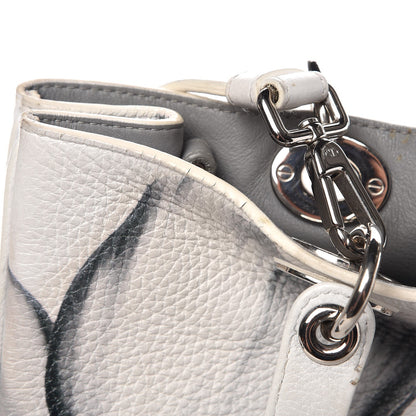 Christian Dior Bullcalf Printed Medium Flower Diorissimo Tote White 8 of 16