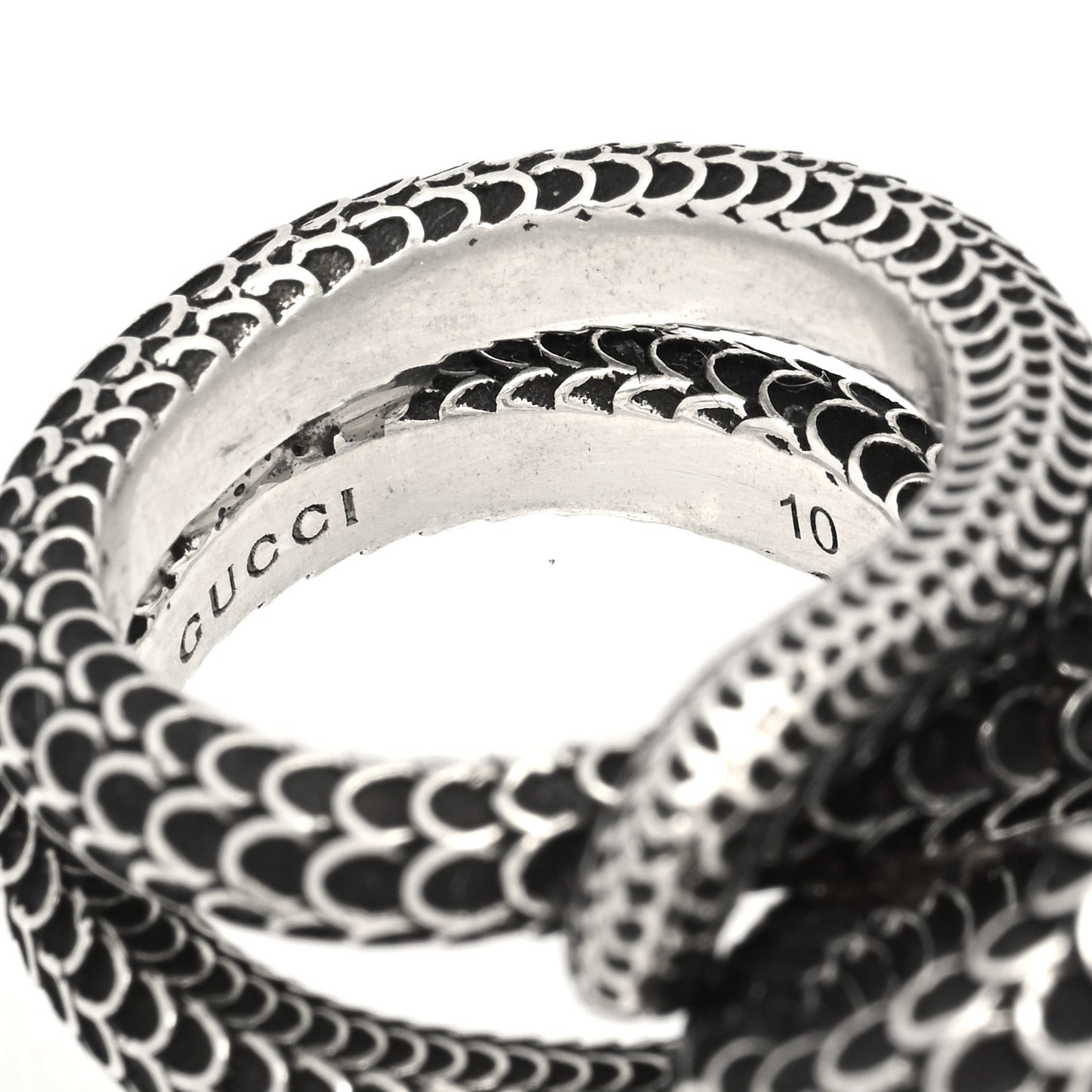 Sterling Silver Gucci Garden Double Snake Ring 50 5.25