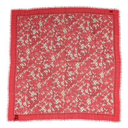 Gucci Modal Silk Monogram Big Arabesque Shawl Red Beige 1 of 4