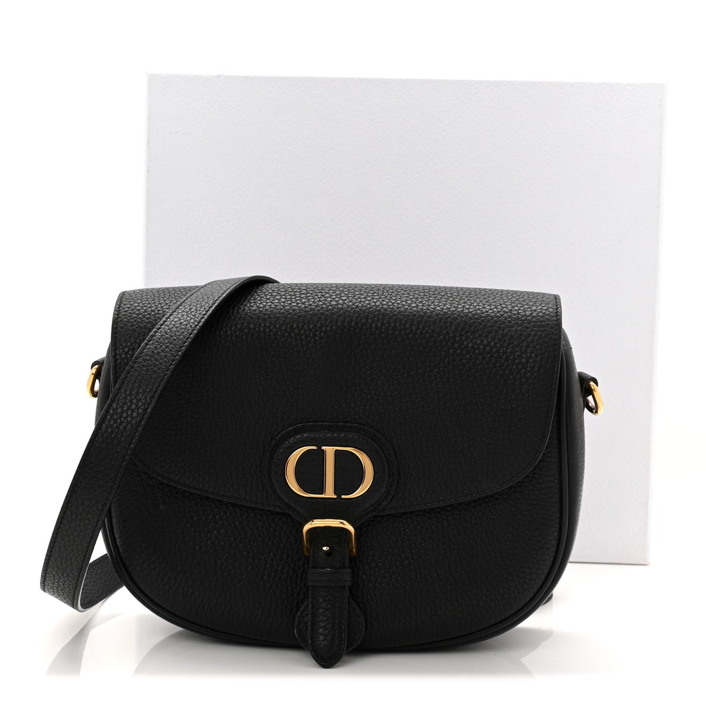 Grained Calfskin Medium Bobby Flap Black