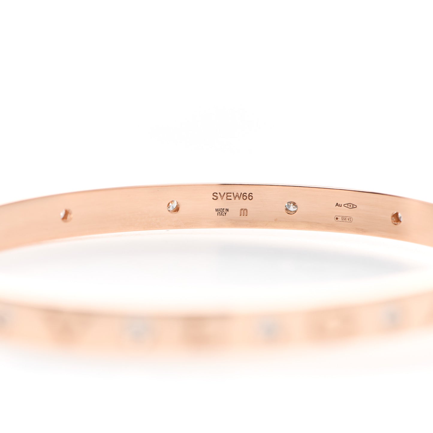 18K Rose Gold 12 Diamond B.Zero1 Essential Bangle Bracelet M