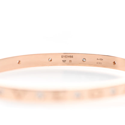 Bulgari 18K Rose Gold 12 Diamond B.Zero1 Essential Bangle Bracelet M 4 of 5