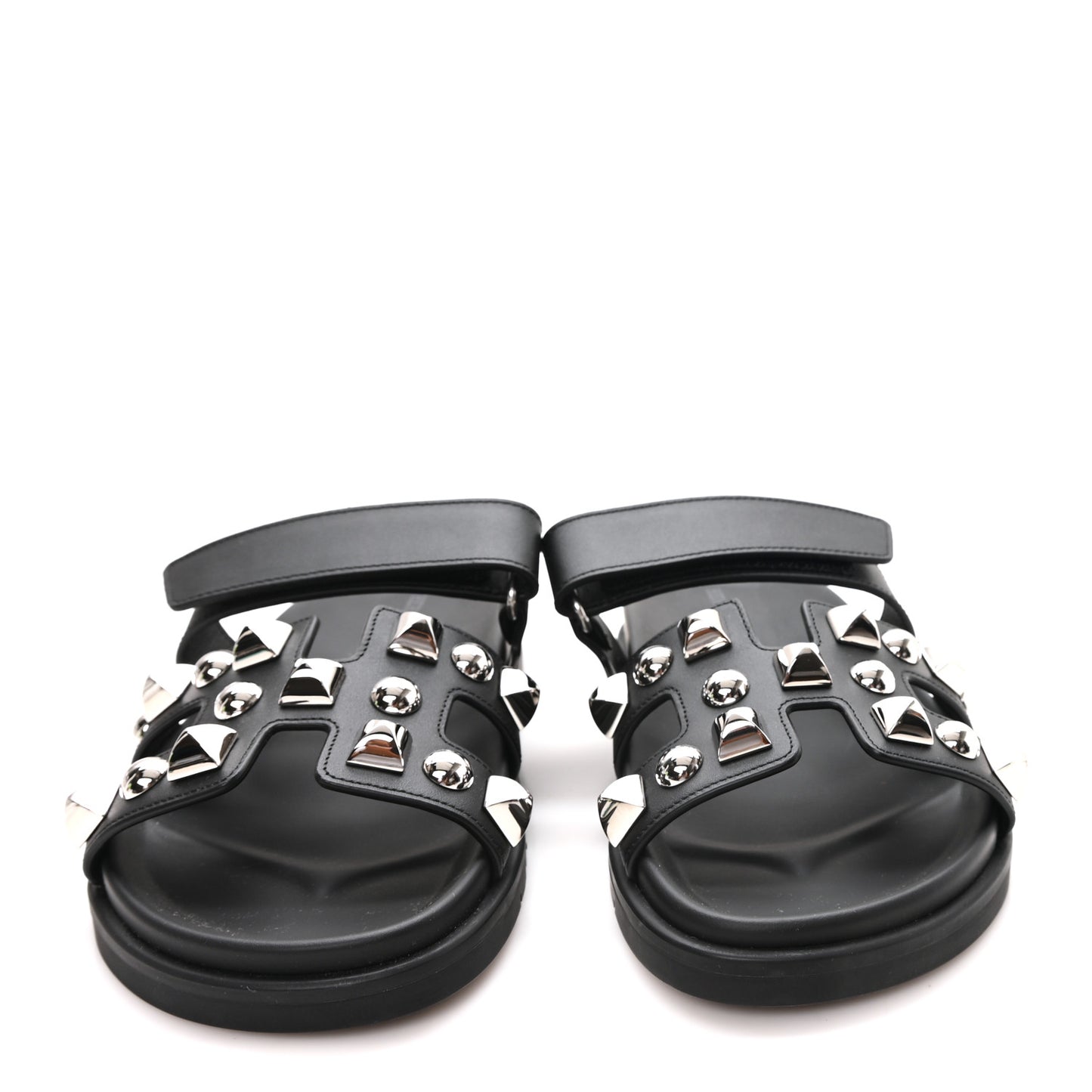 Calfskin Medor Studded Womens Chypre Sandals 38.5 Black