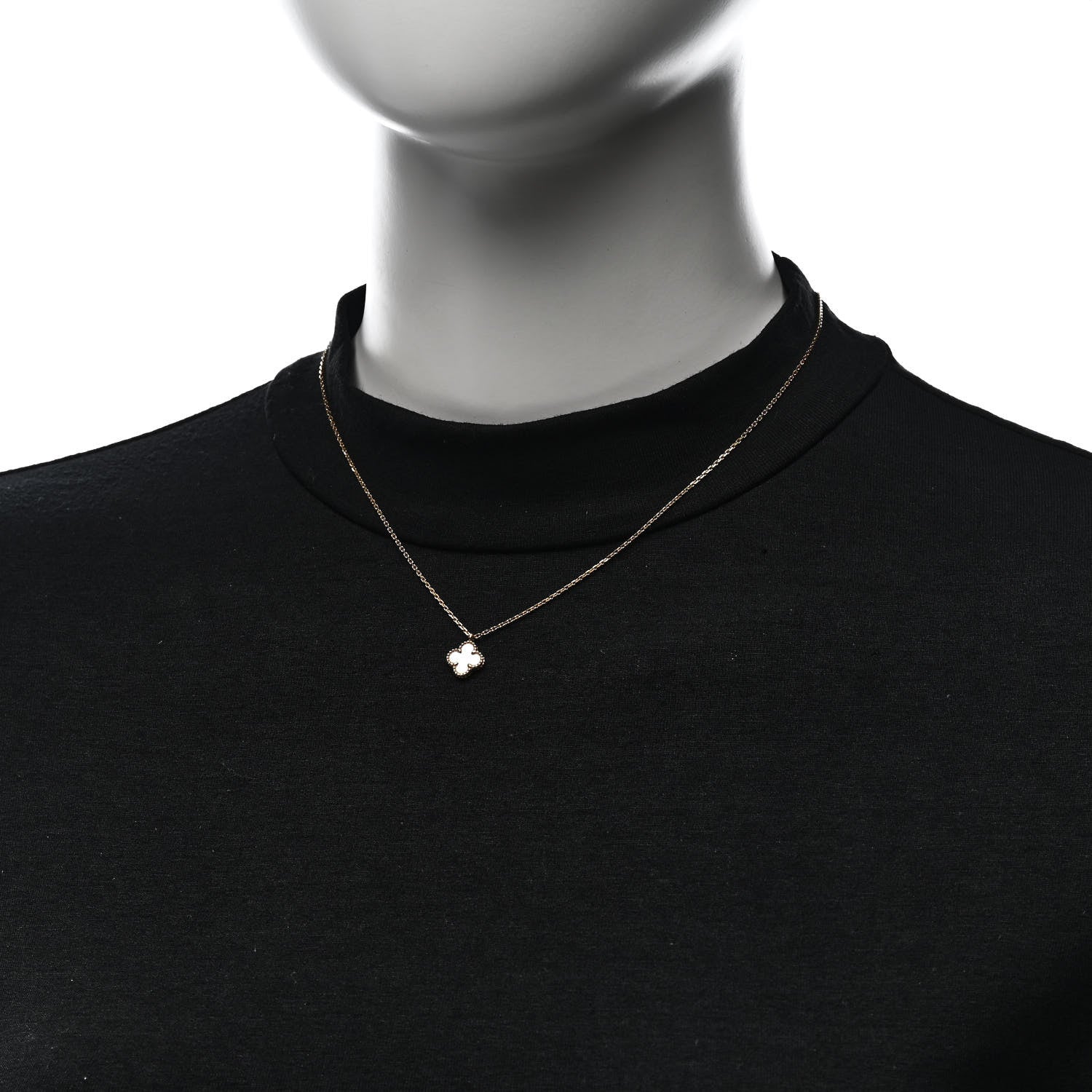 Van Cleef & Arpels 18K Yellow Gold Mother of Pearl Sweet Alhambra Pendant Necklace 2 of 6