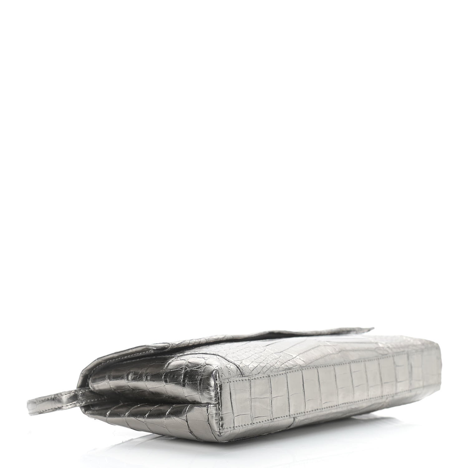 Nancy Gonzalez Metallic Crocodile Clutch Silver 4 of 11