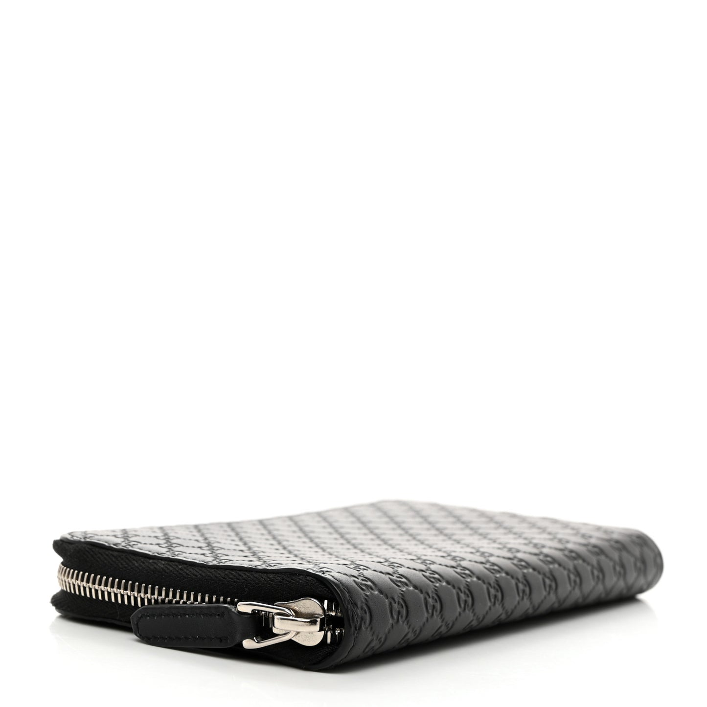Microguccissima Zip Around Wallet Black