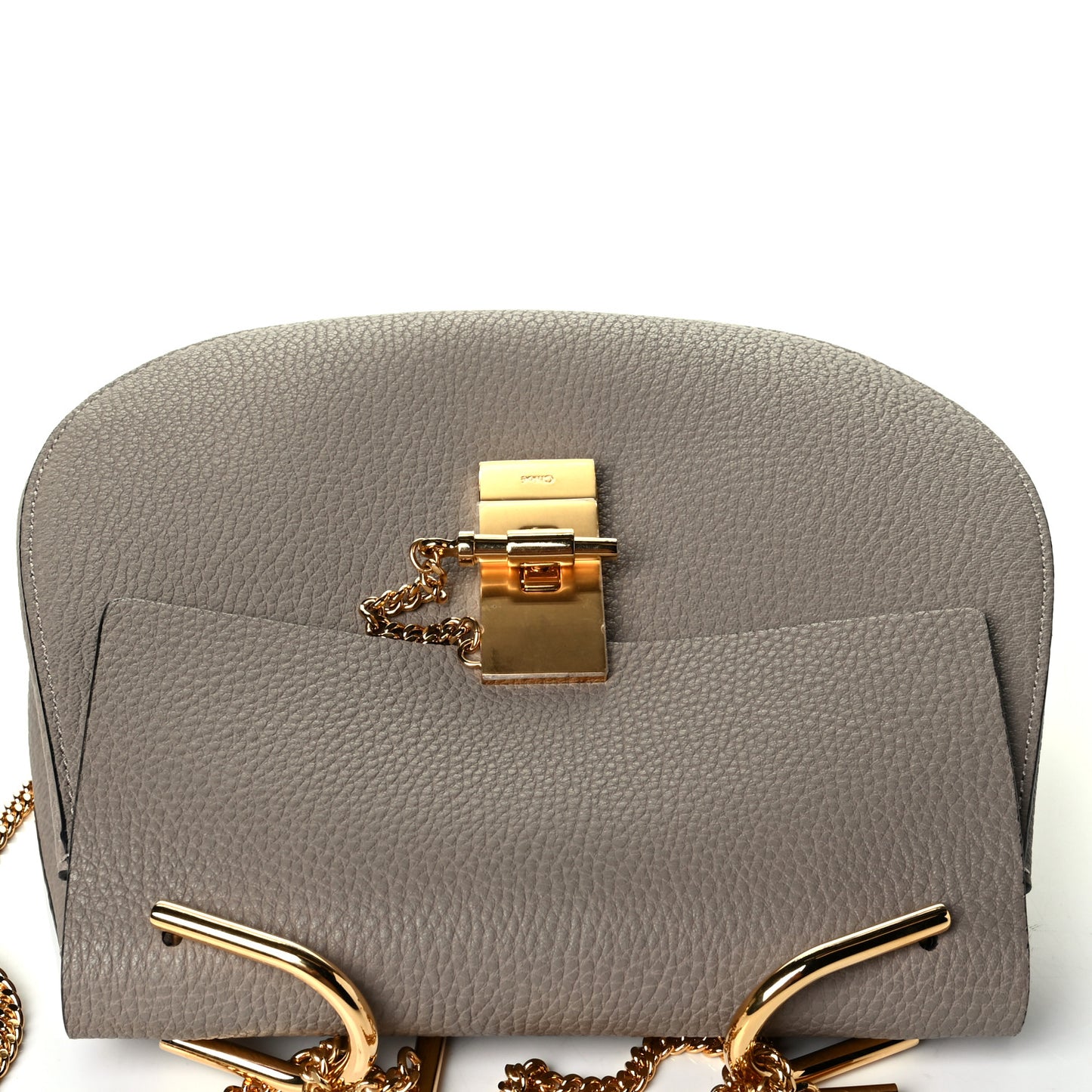 Grained Lambskin Drew Shoulder Bag Motty Grey