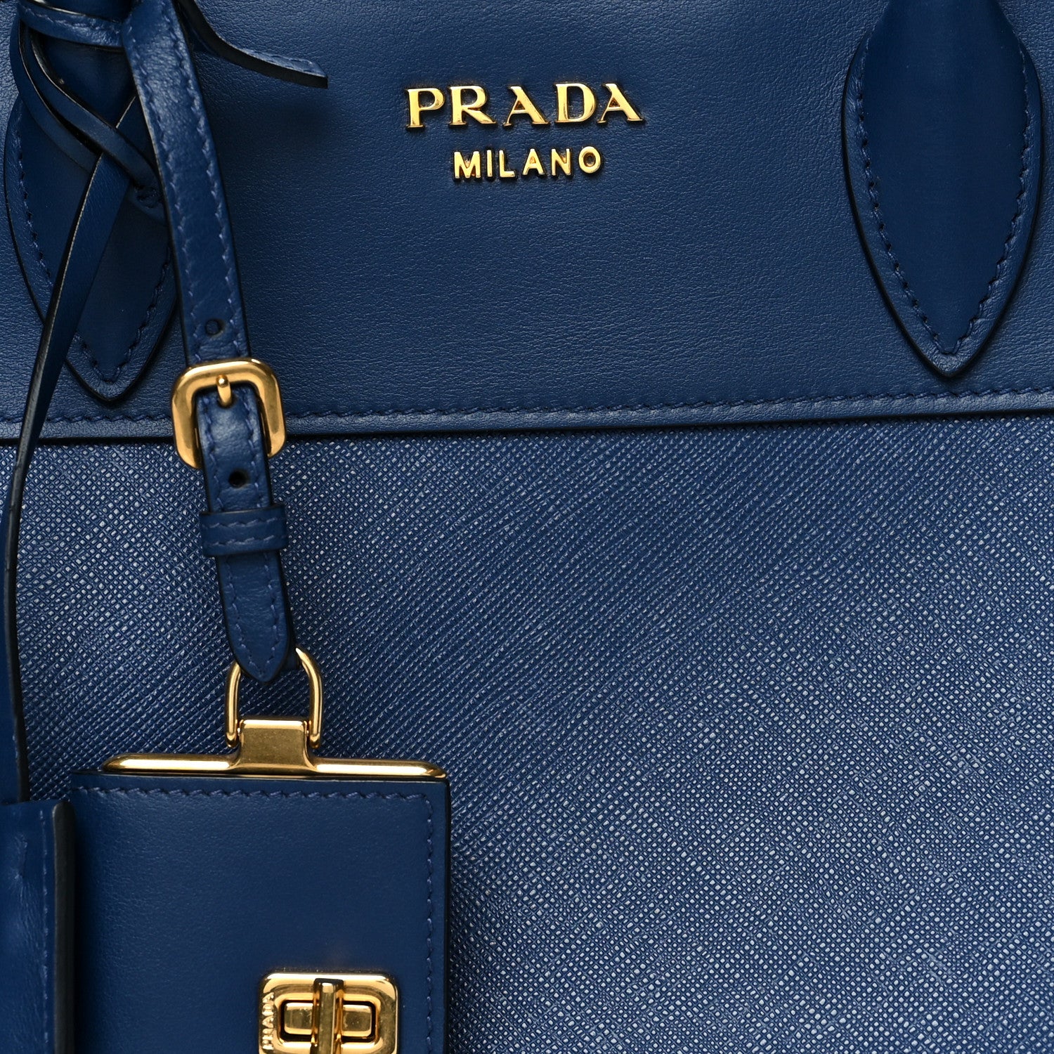 Prada Saffiano City Calfskin Medium Esplanade Bleuette 7 of 12