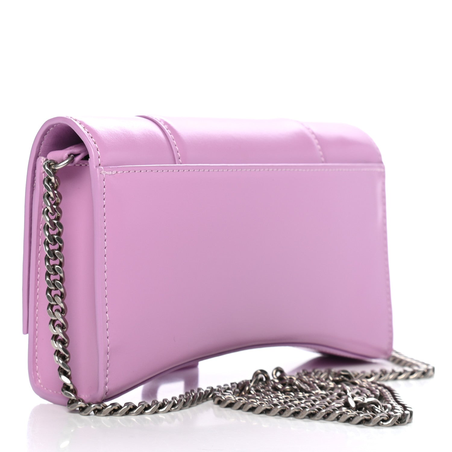Balenciaga Shiny Box Calfskin Tonal B Hourglass Chain Bag Liliac 2 of 9