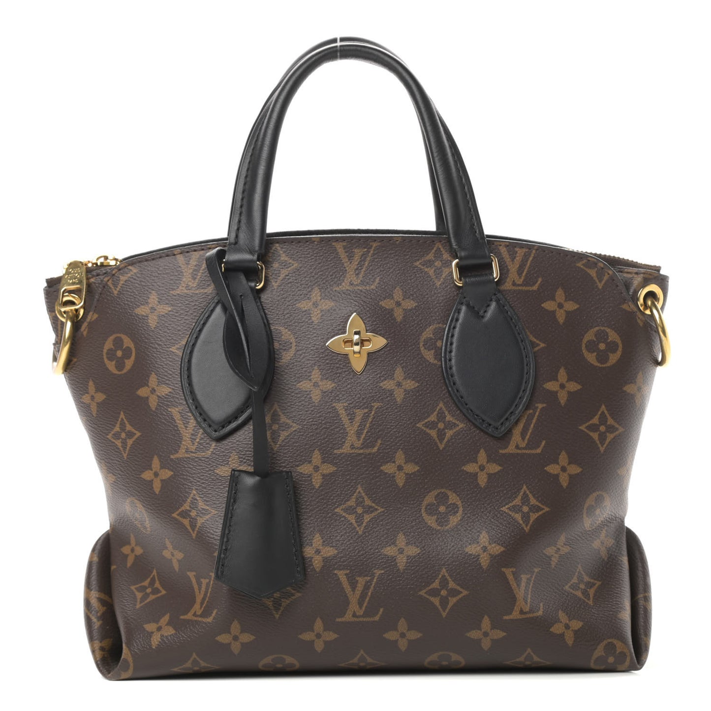 Monogram Flower Zipped Tote PM Black