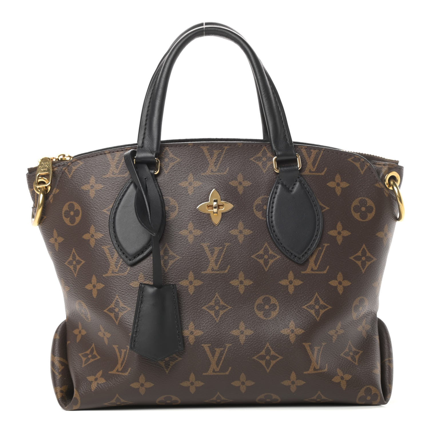 Louis Vuitton Monogram Flower Zipped Tote PM Black 1 of 11