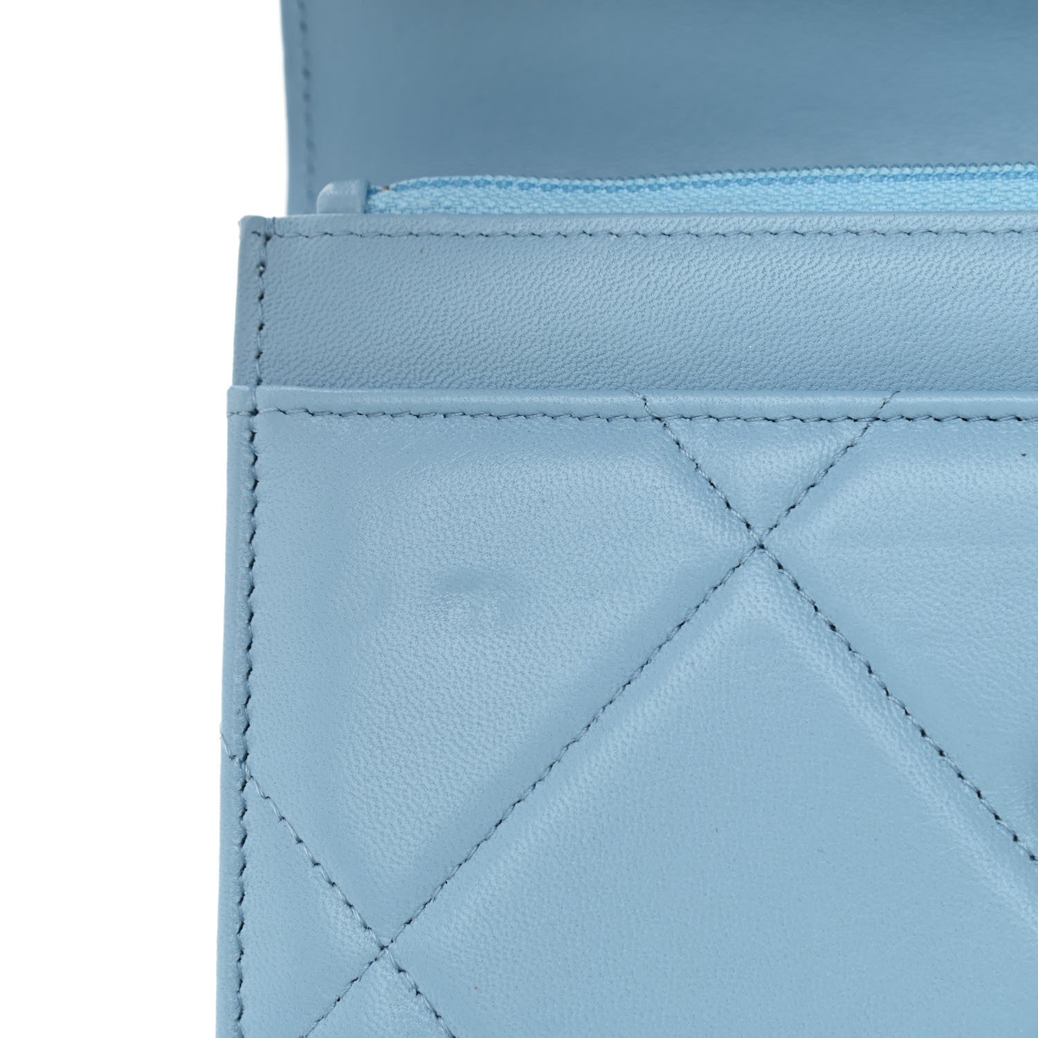 Chanel Lambskin Quilted Chanel 19 Wallet On Chain WOC Light Blue 11 of 11