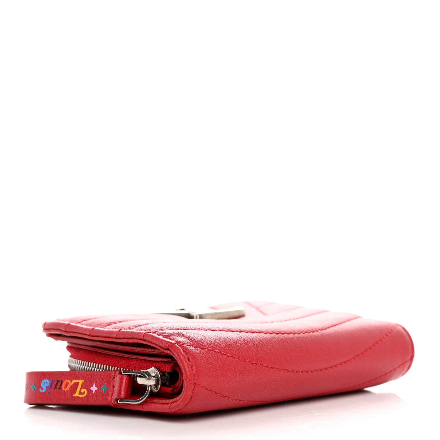 Louis Vuitton Calfskin New Wave Compact Zip Wallet Rouge 4 of 9