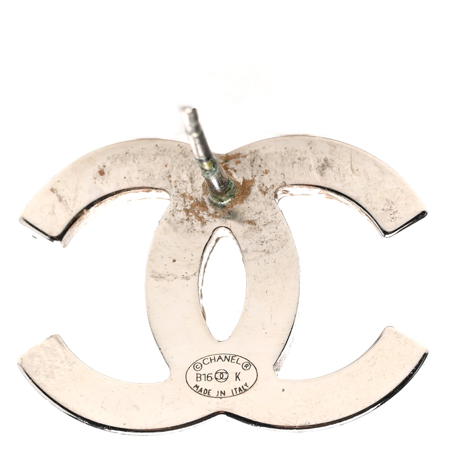 Chanel Baguette Crystal CC Earrings Silver 4 of 4