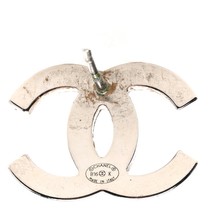 Chanel Baguette Crystal CC Earrings Silver 4 of 4