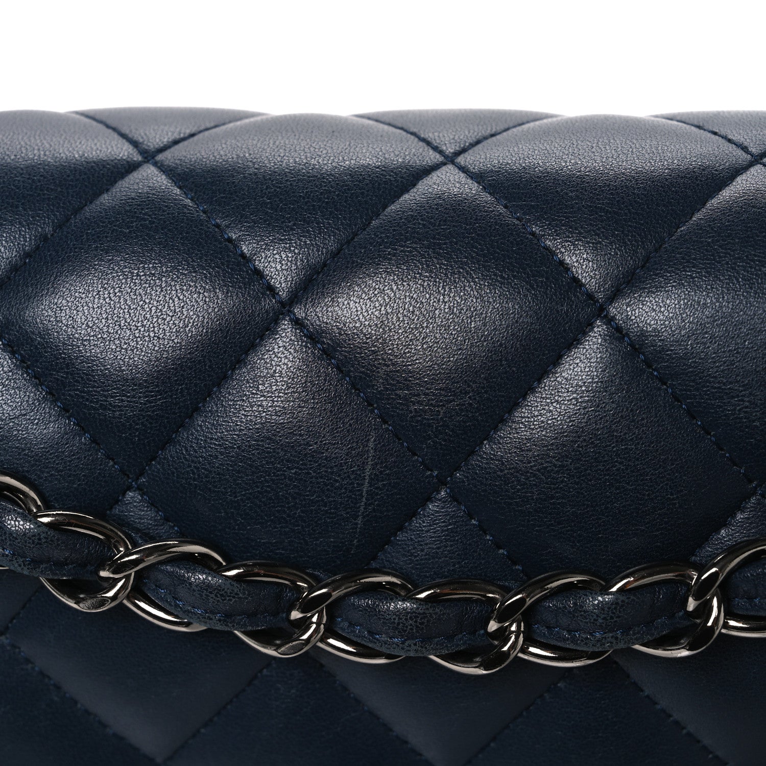 Chanel Lambskin Quilted Jumbo Double Flap Navy 11 of 11