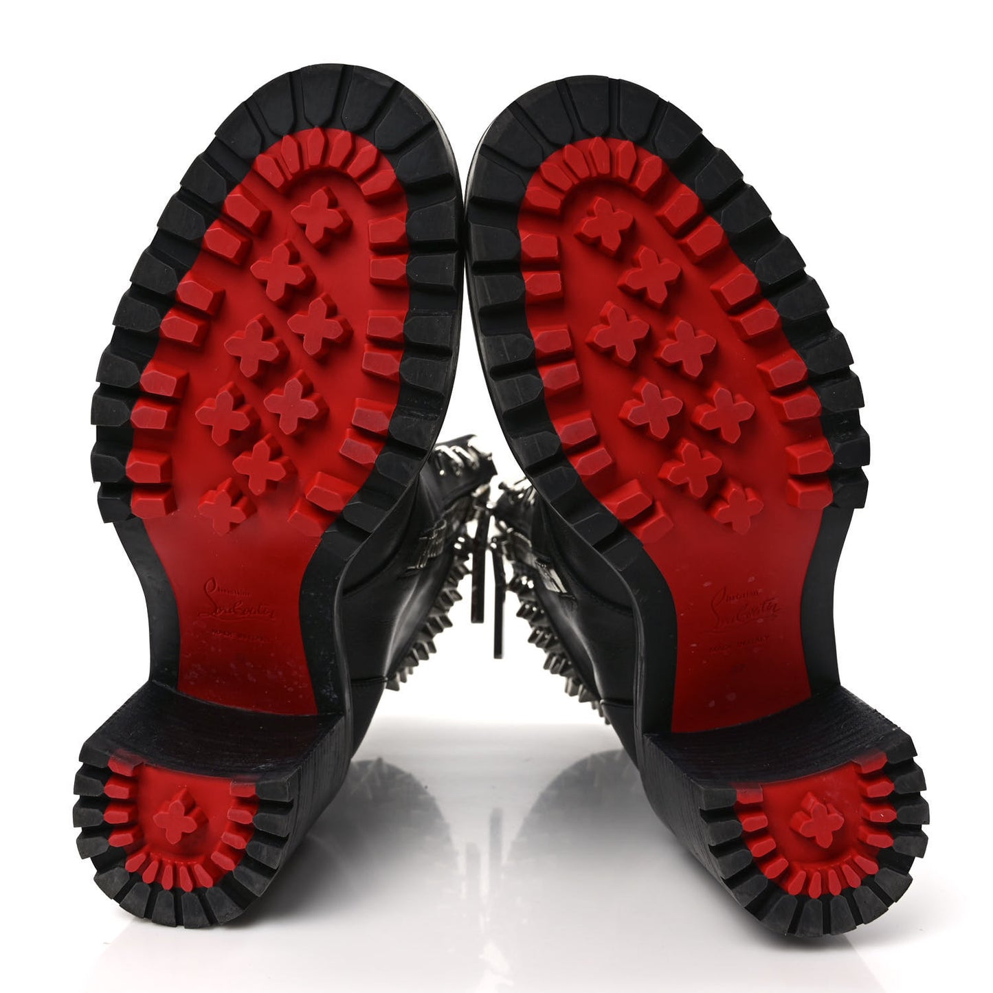 Calfskin Winter Spikes 70 Combat Boots 37 Black