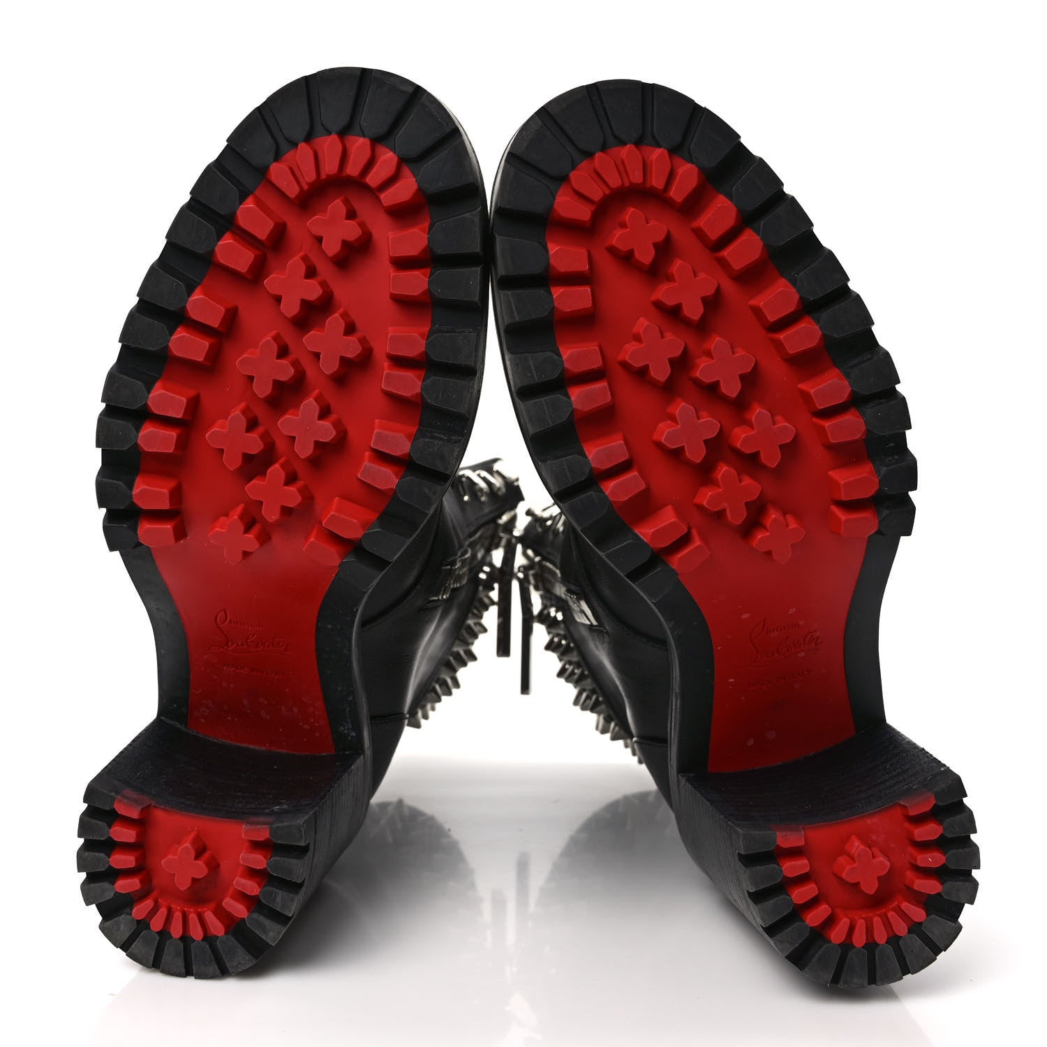 Christian Louboutin Calfskin Winter Spikes 70 Combat Boots 37 Black 5 of 9