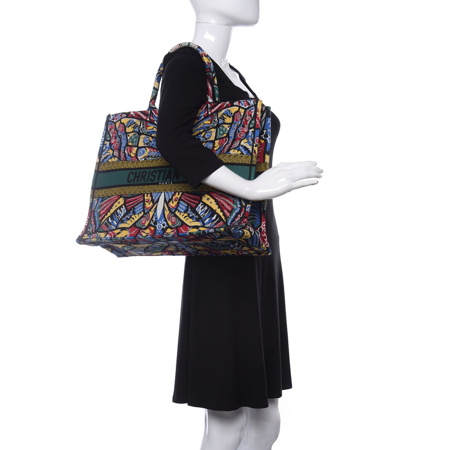 Canvas Embroidered Butterfly Book Tote Black Multicolor