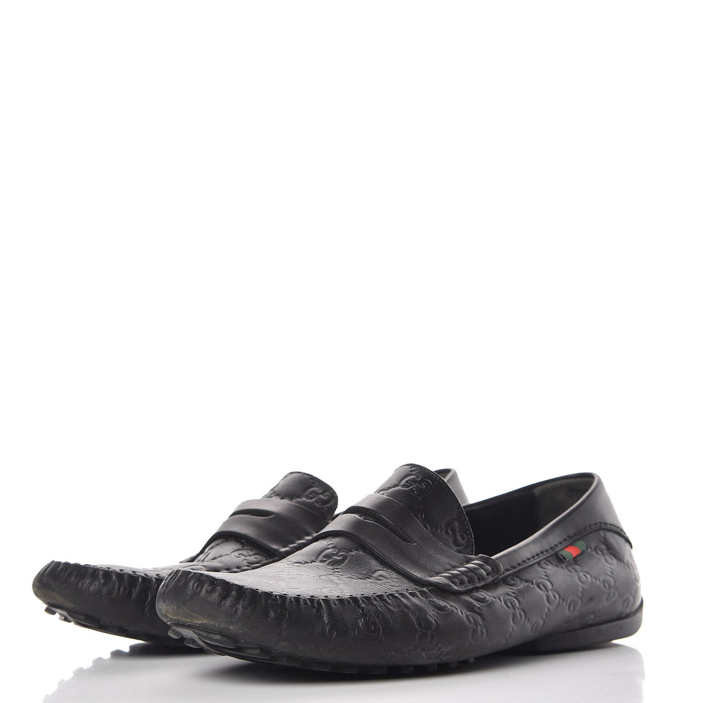 Guccissima Mens Penny Driver Loafers 9 Black