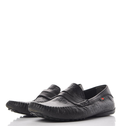 Gucci Guccissima Mens Penny Driver Loafers 9 Black 3 of 10