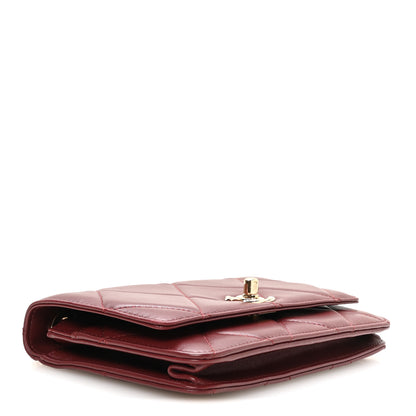 Chanel Lambskin Quilted Trendy CC Wallet On Chain WOC Burgundy 4 of 12