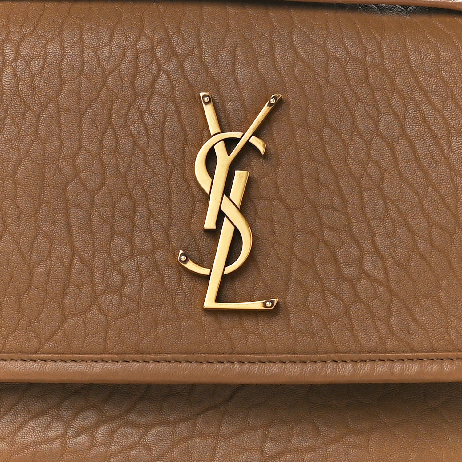 Saint Laurent Grained Lambskin Monogram Medium Niki Chain Satchel Dark Cork 9 of 11