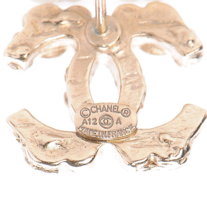 Chanel Crystal Poured Glass CC Earrings Gold 4 of 5