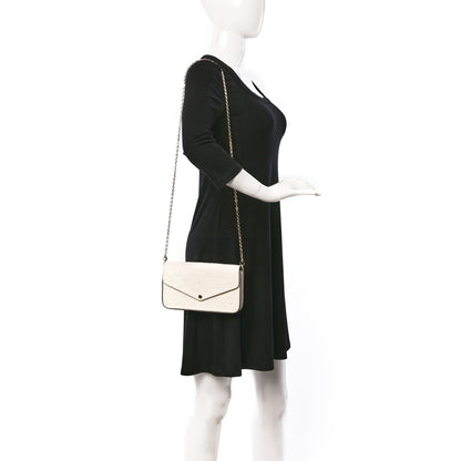 Louis Vuitton Empreinte Pochette Felicie Chain Wallet Cream 2 of 10