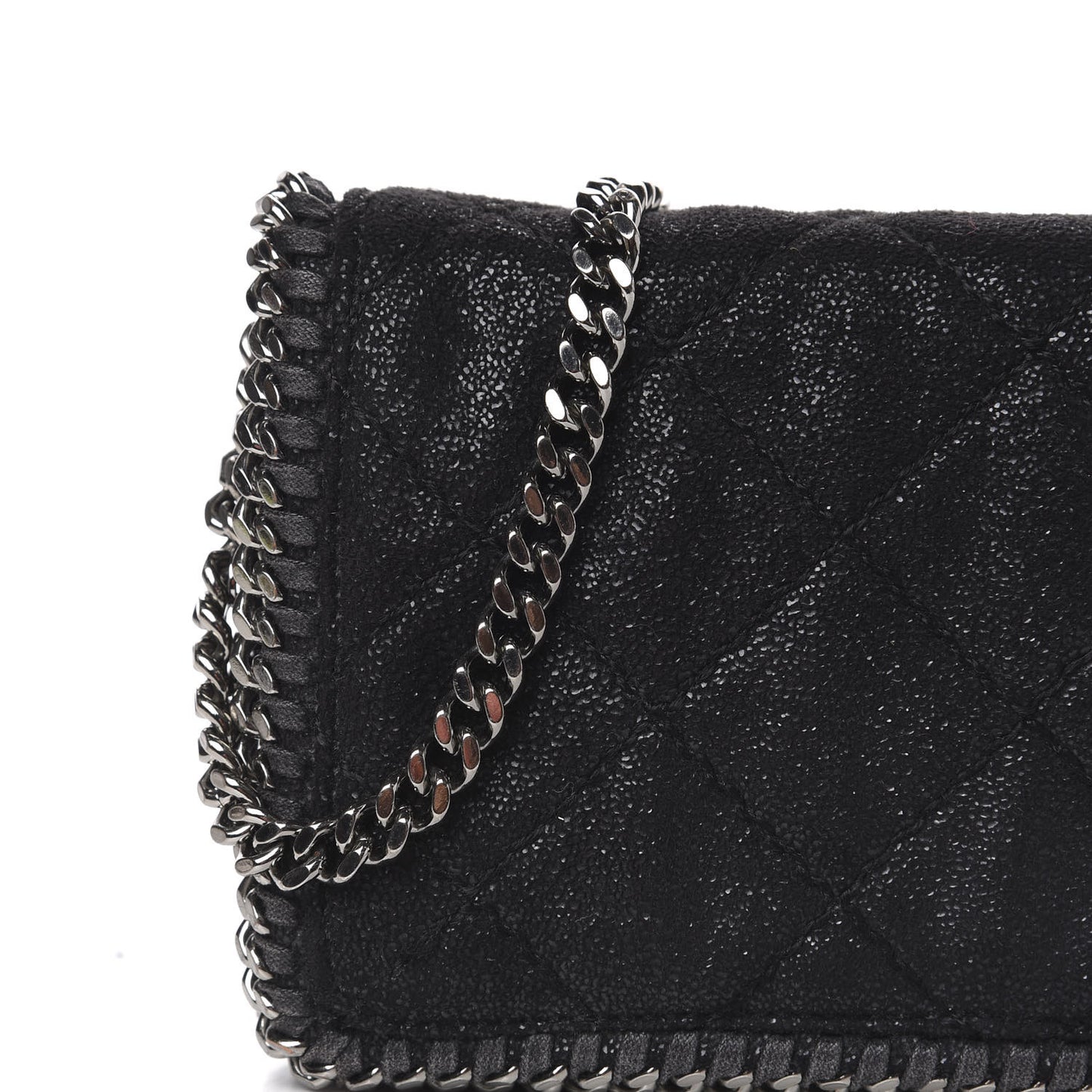 Shaggy Deer Quilted Falabella Crossbody Bag Black