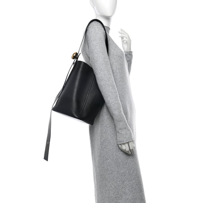 Loewe Smooth Calfskin Medium Pebble Bucket Bag Black 2 of 13