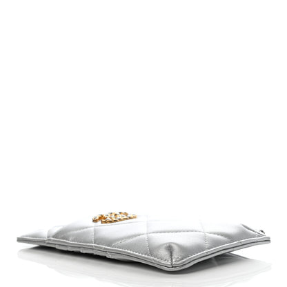 Chanel Lambskin Quilted Chanel 19 Phone and Card Holder Silver 4 of 7