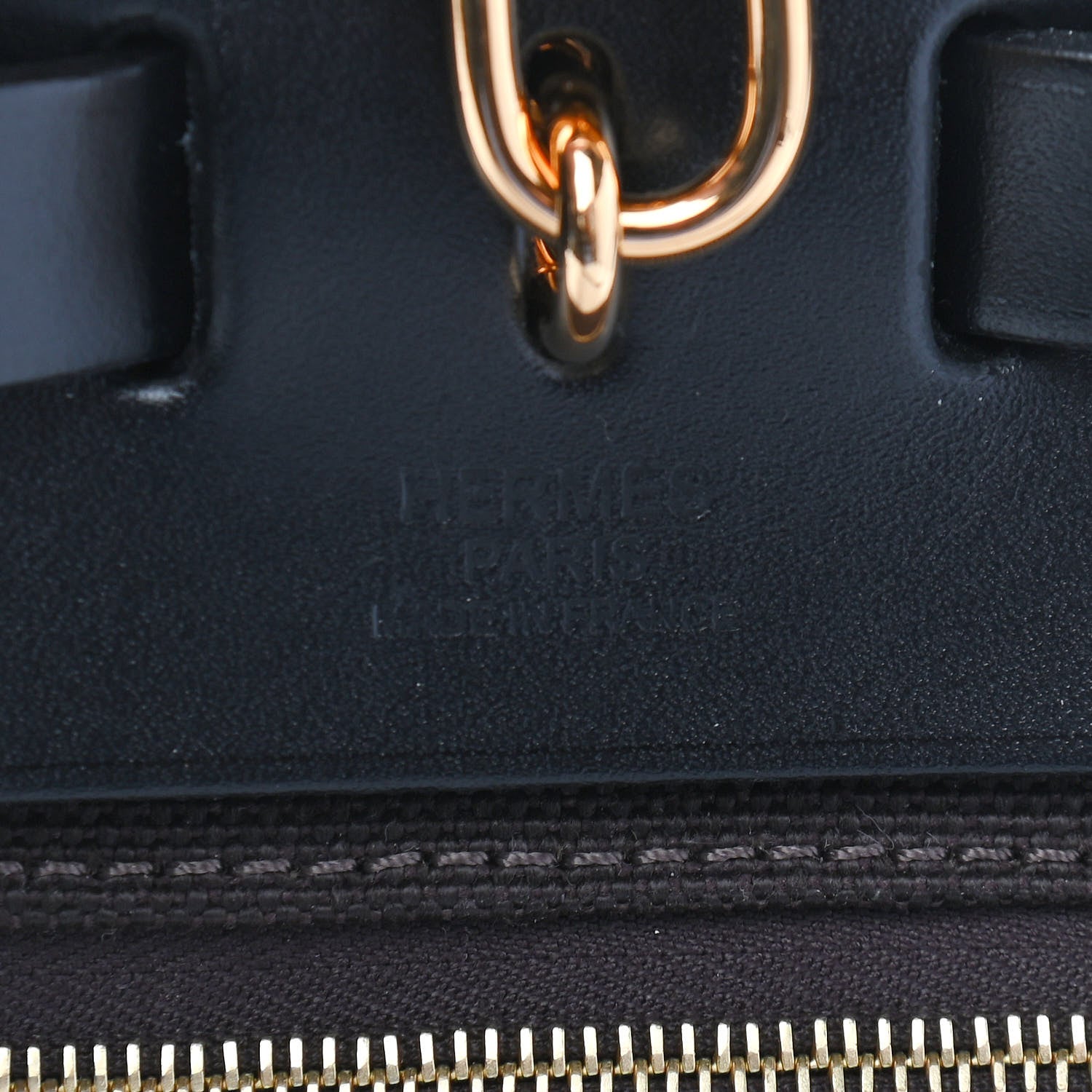 Hermes Military Toile Vache Hunter Herbag Zip Retourne 31 PM Black Ebene 6 of 10