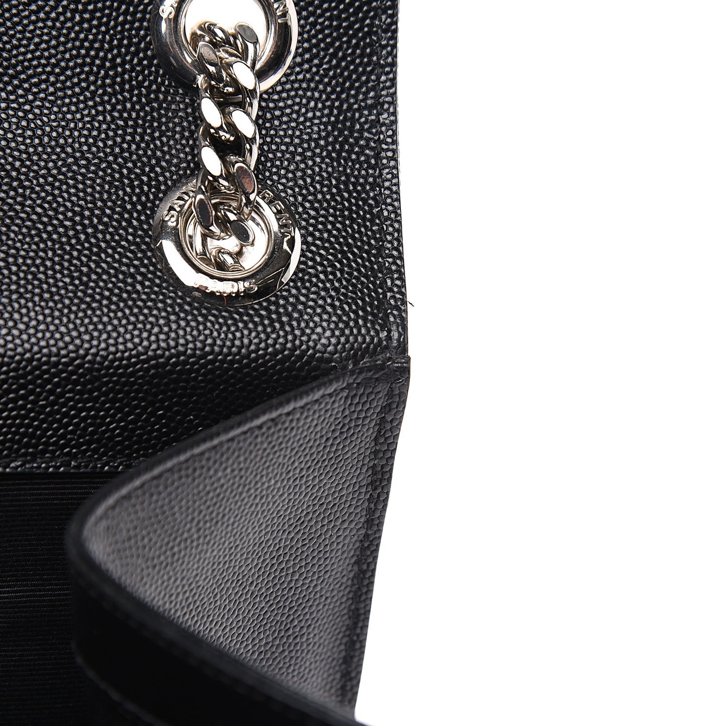 Grain De Poudre Textured Mixed Matelasse Large Triquilt Monogram Satchel Black