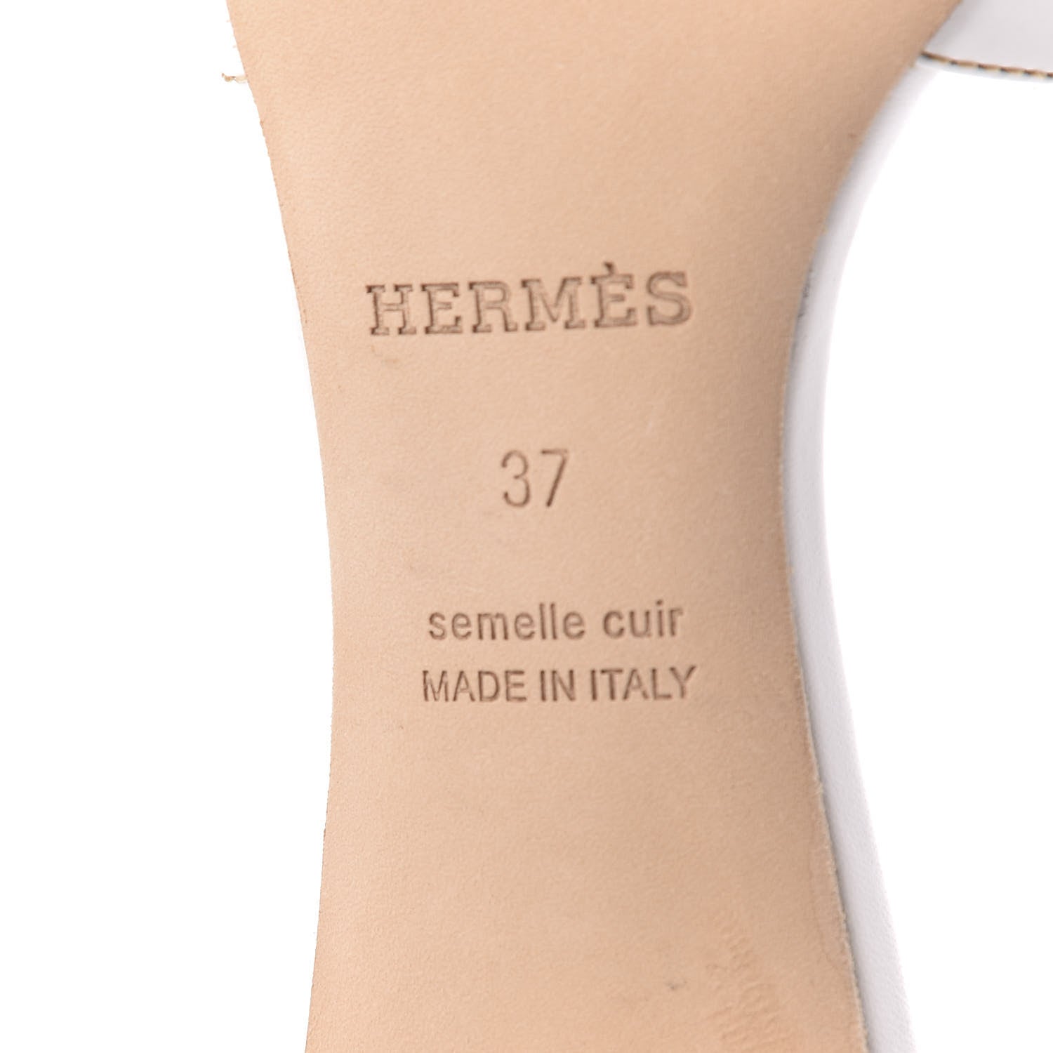 Hermes Calfskin Oasis Sandals 37 White 7 of 8