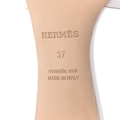 Hermes Calfskin Oasis Sandals 37 White 7 of 8