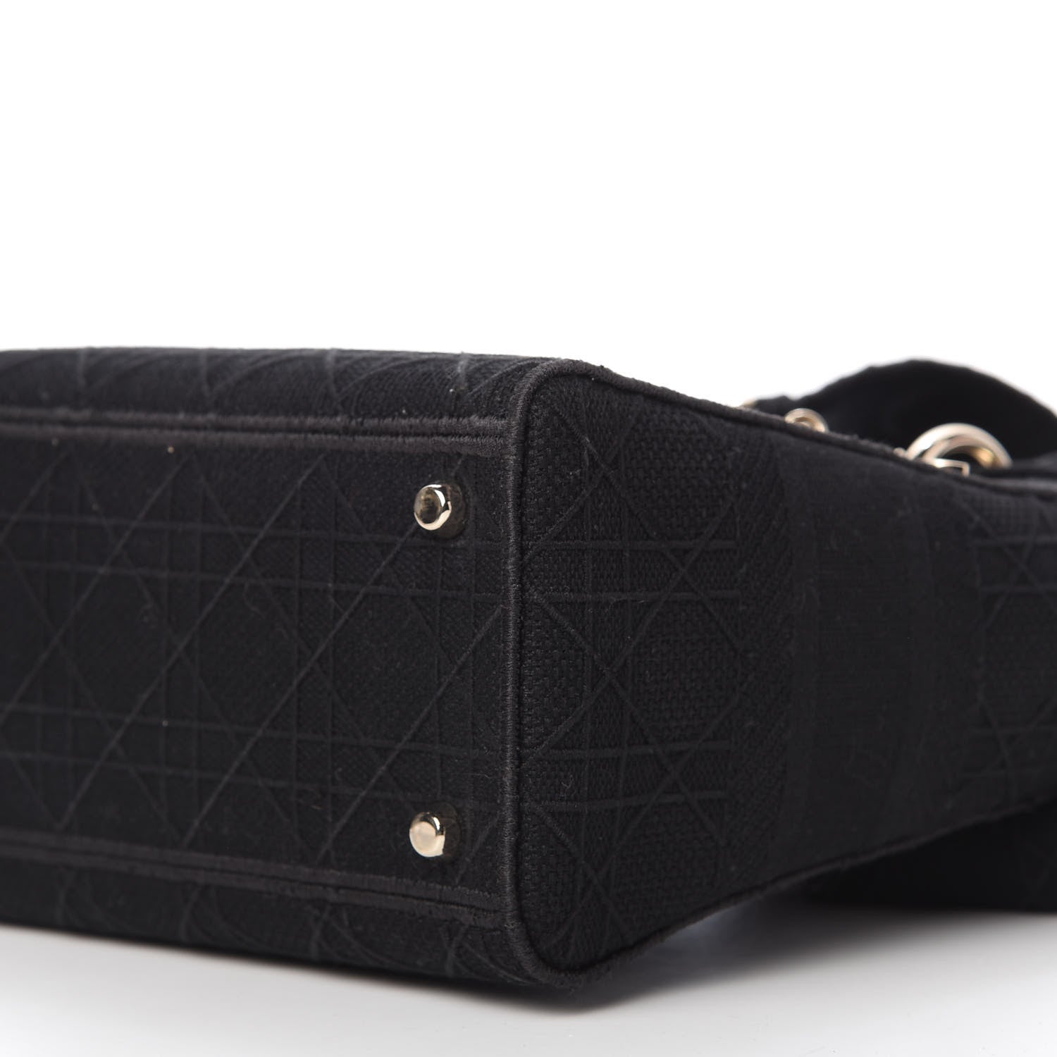 Christian Dior Canvas Embroidered Cannage Medium Lady D-Lite Black 7 of 9