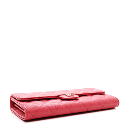 Chanel Caviar Quilted Large Gusset Flap Wallet Pink 4 of 8