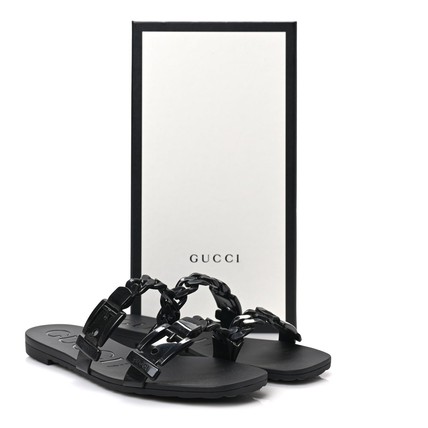 Rubber Womens Slide Sandals 38 Black