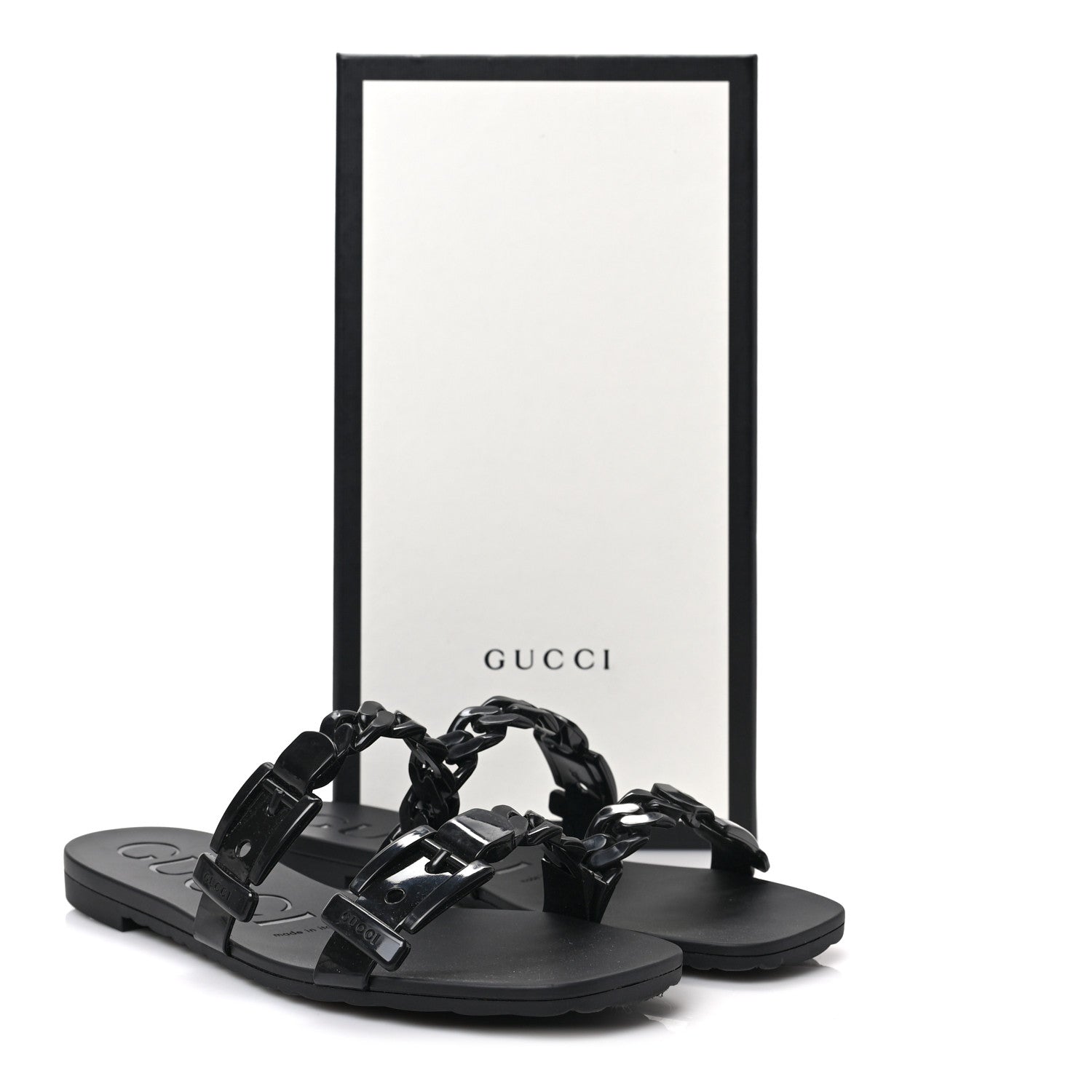 Gucci Rubber Womens Slide Sandals 38 Black 6 of 6