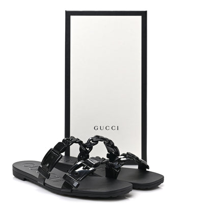 Gucci Rubber Womens Slide Sandals 38 Black 6 of 6