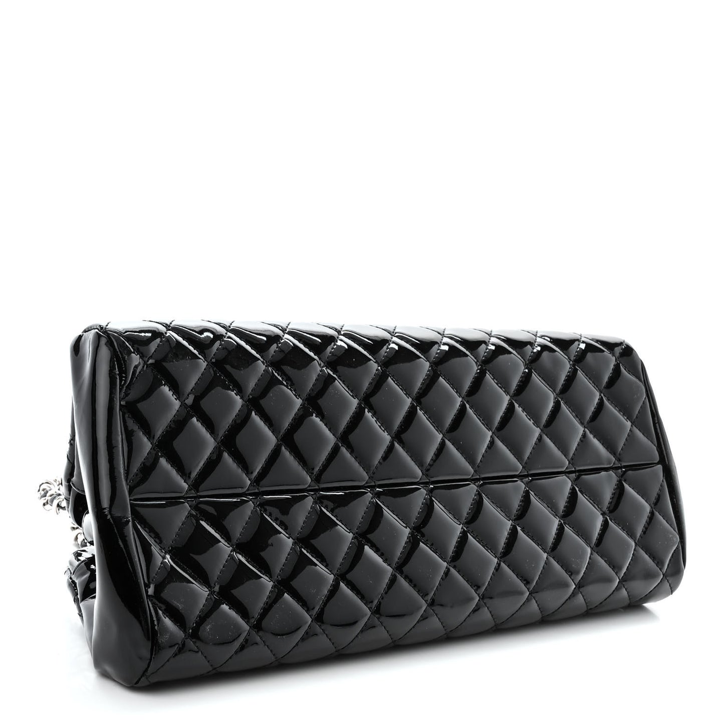 Patent Quilted Medium Just Mademoiselle Bowling Bag Black