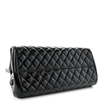 Chanel Patent Quilted Medium Just Mademoiselle Bowling Bag Black 4 of 10