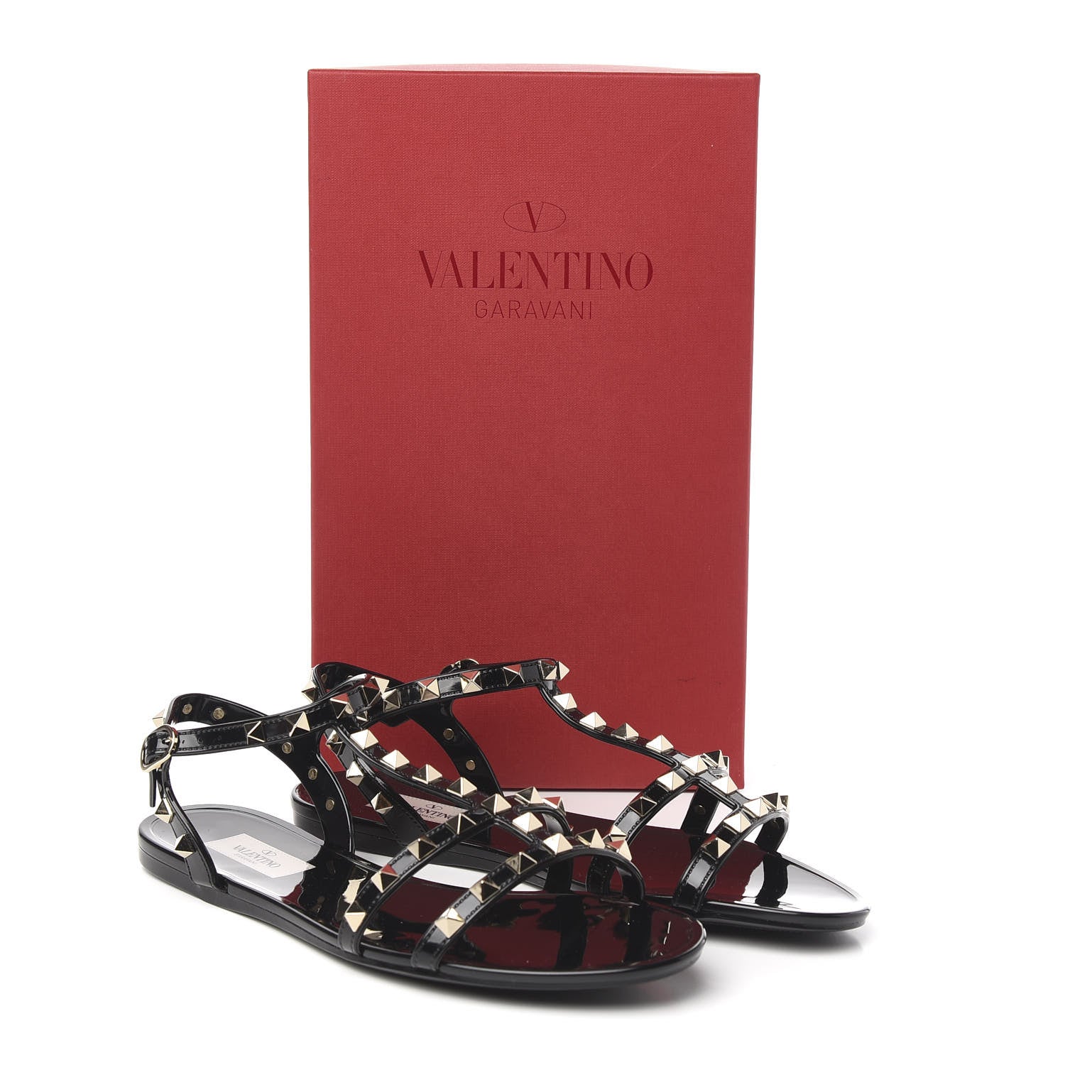 Valentino Garavani PVC Jelly Rockstud Caged Sandals 39 Black 8 of 8